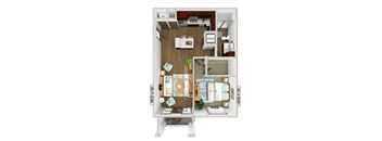 A2 One Bedroom Floorplan