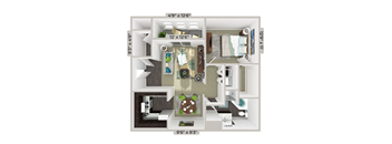 1 bedroom 1 bathroom floorplan