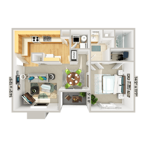 1 bed 1 bath at Fox Hollow Apartment Homes, High Point, NC, 27265