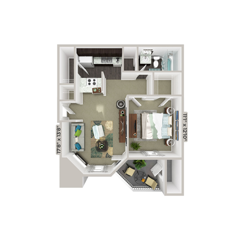 1 bedroom 1 bathroom floorplan