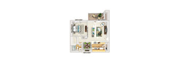 1 bedroom 1 bathroom floorplan