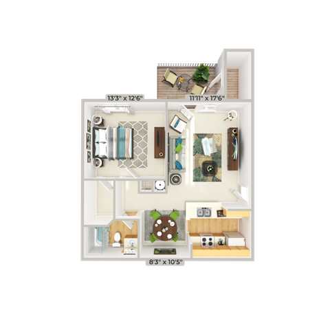 1 bedroom 1 bathroom floorplan