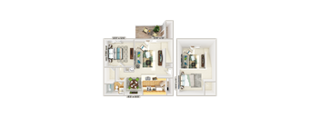 2 bedroom 1 bathroom floorplan