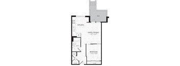 1H 1 Bedroom 1 Bathroom Floor Plan