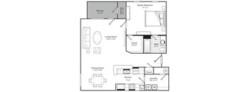 One Bedroom One Bath 975 Square Feet