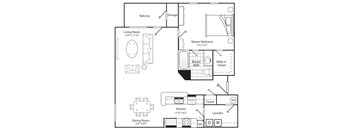 One Bedroom One Bath 975 Square Feet