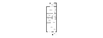 1 bedroom 1 bathroom floorplan at San Fernando Apartments, Mesa 