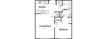 1 bed 1 bath floor plan