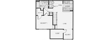 1 Bedroom 1 Bathroom Floor Plan- 827 sqft