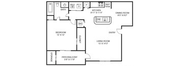 1x1 896 sqft - The Dilworth A2 at The Grayson Apartment Homes, Charlotte, 28262