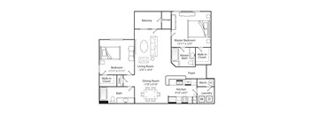 Floor plan 2 bed 2 bath