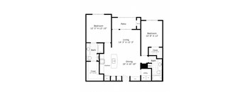 a floor plan of a bedroom apartment