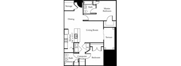 two bedroom two bathroom floorplan