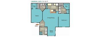 Two Bedroom Two Bathroom Floorplan