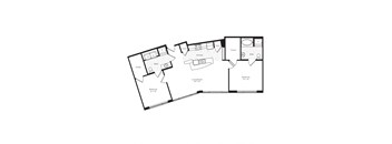 2 Bedroom 2 Bathroom Floor Plan 1145 Square feet