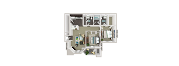 2 bedroom 2 bathroom floorplan