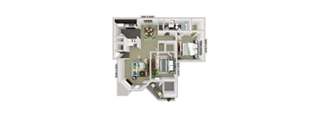 2 bedroom 1 bathroom floorplan