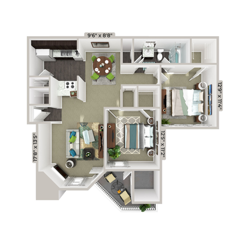 2 bedroom 1 bathroom floorplan