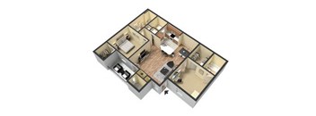 2 bedroom 2 bathroom floorplan