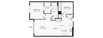 2C 2 Bedroom 2 Bathroom Floor Plan