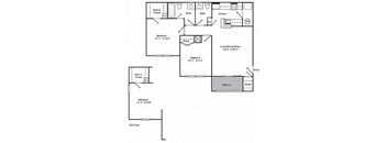 Two Bedroom One  and a Half  Bath 872 Square Feet