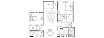 Two Bedroom Two Bath 1175 Square Feet