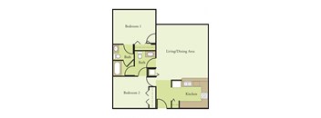 2 Bedroom 2 Bathroom Floor Plan