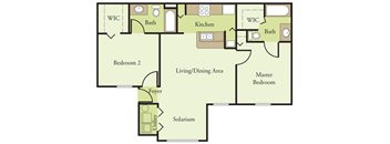 Two Bedroom Two Bathroom Floor Plan