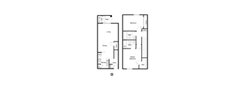 2 Bedroom 2 Bathroom Floor Plan at San Fernando Apartments, Mesa Arizona 