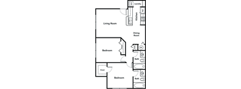 2 bedroom 2 bathroom floorplan