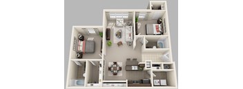 2 Bedroom 2 Bathroom Floor Plan