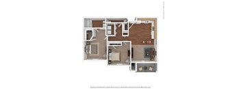 Two Bedroom Two Bathroom Floorplan