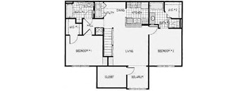 2 Bedroom 2 Bathroom Floor Plan 1095 Square feet