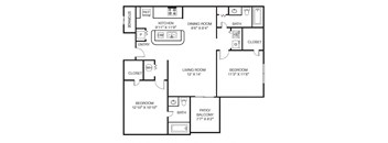 2x2 1132 sqft - The Providence B1 at The Grayson Apartment Homes, Charlotte, 28262