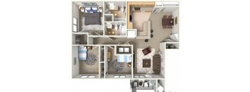 3 Bed 2 Bath Floor Plan