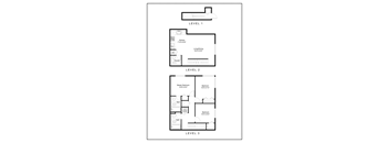 A black and white image of a floor plan for a three-story building.