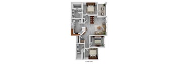 Three Bedroom Two Bathroom Floor Plan 1299