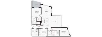 3G 3 Bedroom 2 Bathroom Floor Plan