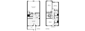 3KA West 3 Bed 2 and a Half Bath Floor Plan