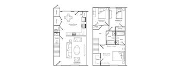 3 bedroom Floorplan black and white