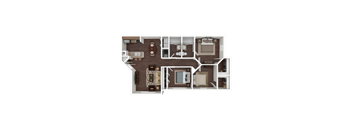 Three Bedroom Two Bathroom Floor Plan 1,113 Square Feet