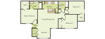 Three Bedroom Two Bathroom Floor Plan