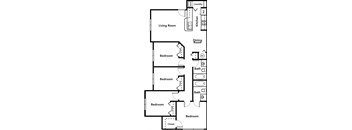 4 bedroom 2 bath floorplan