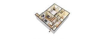 Floor plan of the Sport 1 bed