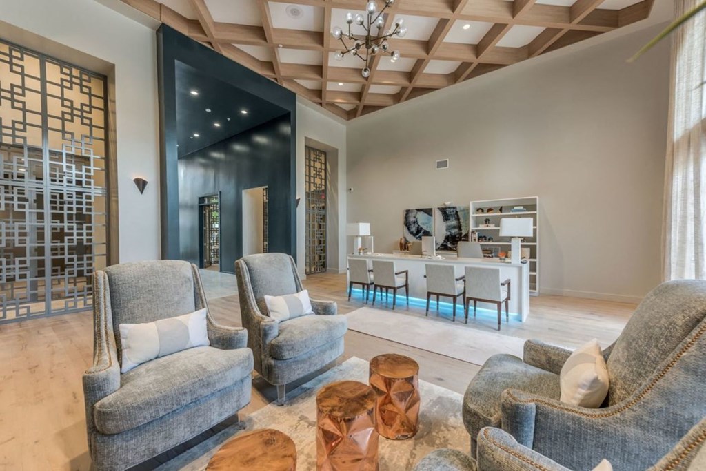 leasing office and lounge area