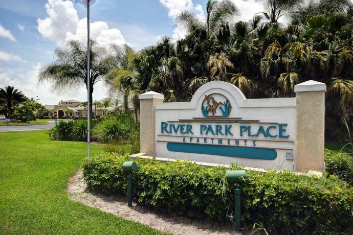 Front Entrance Sign at River Park Place Apartments, Vero Beach