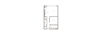 One Bedroom One Bathroom Floorplan 649