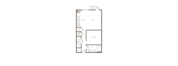 One Bedroom One Bathroom Floorplan 690-708