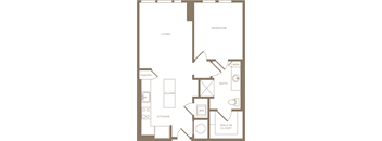 One Bedroom One Bathroom Floorplan 673