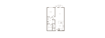 One Bedroom One Bathroom Floorplan 737